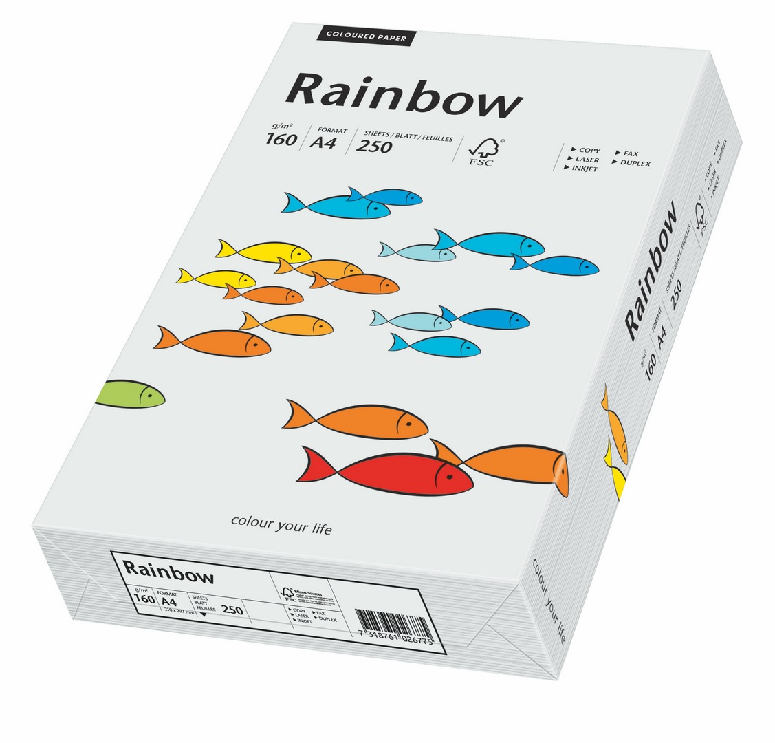 Papier ksero Rainbow A4 160g jasny szary R93 Papyrus